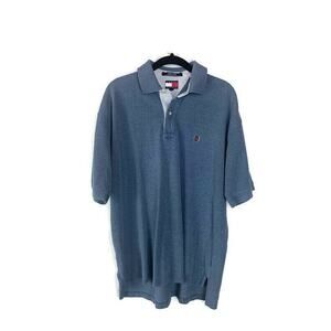 Tommy Hilfiger Mens Polo Shirt Blue Size L Casual Short Sleeve Embroidered Logo